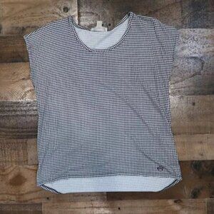 Michael by Michael Kors Womans Medium Black & White Checked Top